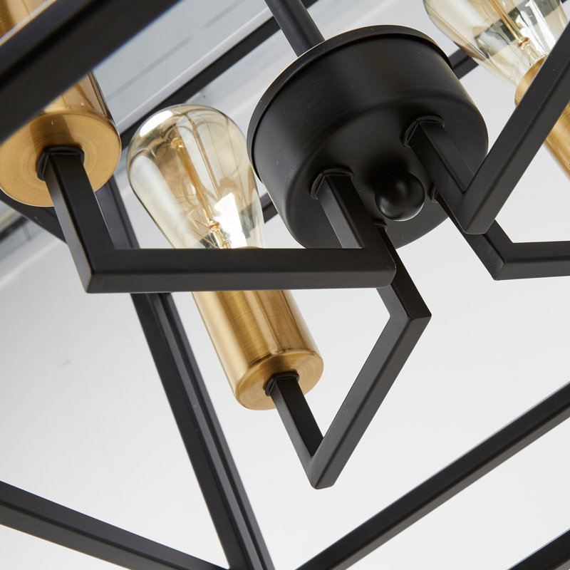 Lustre carré de style lanterne à 4 lumières tanto