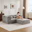 Compression Mahjong Sofa,Convertible Floor Sofa Bed,DIY Boneless Modular Sectional Sofa,No Assembly Required,Circle fleece fabric,Oversized 2 Seater with 1 Ottoman-131992626-131992632