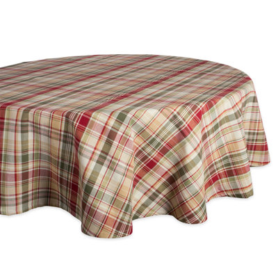 Valadez Plaid 100% Cotton Round Tablecloth