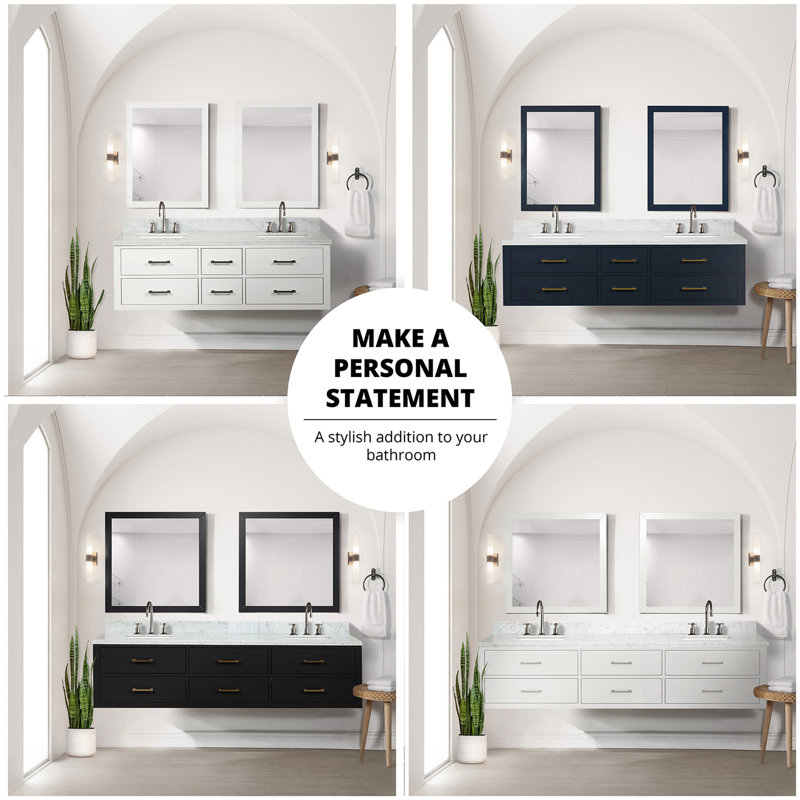 Bleu 30 po L x P 22 po. Meuble-lavabo simple avec comptoir en marbre et miroir à fermeture douce 28 po, bois, avec comptoir et remplissage