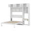Lit escamotable mural avec bureau, armoire supérieure et tablettes de rangement, lit pliable peu encombrant-473577629-473577628