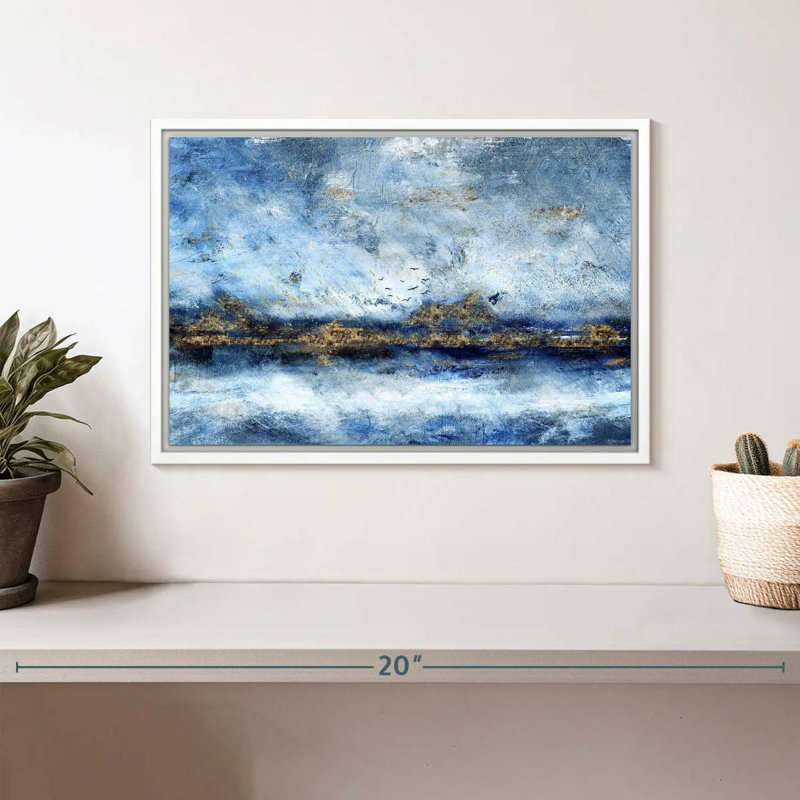 Paysage Clota, Cadre flottant blanc, 13 po x 9 po