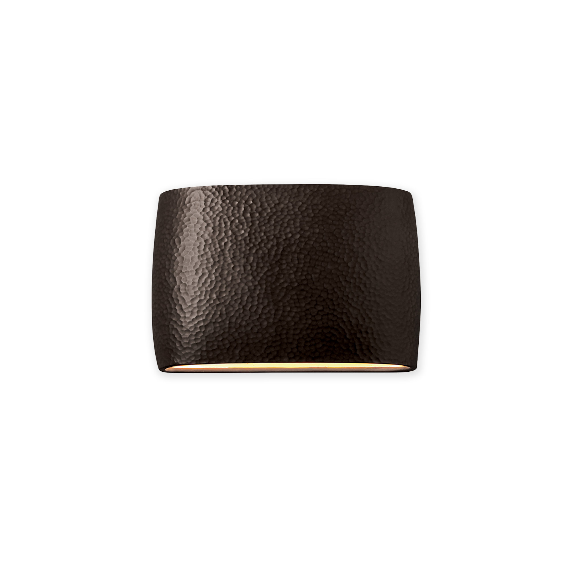 Logan Outdoor Ceramic Wall Light, Hammered Iron, 9.75" H x 16" W x 4" D, Incandescent