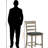Kiko Gray Fabric and Solid Wood Counter Height Dining Chair, 40.98'' H X 19.88'' W X 21.77'' D
