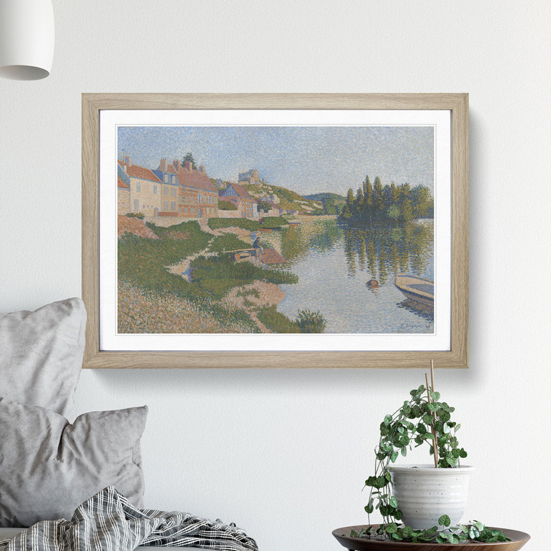 Les Andelys by Paul Signac - Picture Frame Painting, Oak Framed, 27cm H x 36cm W x 2cm D