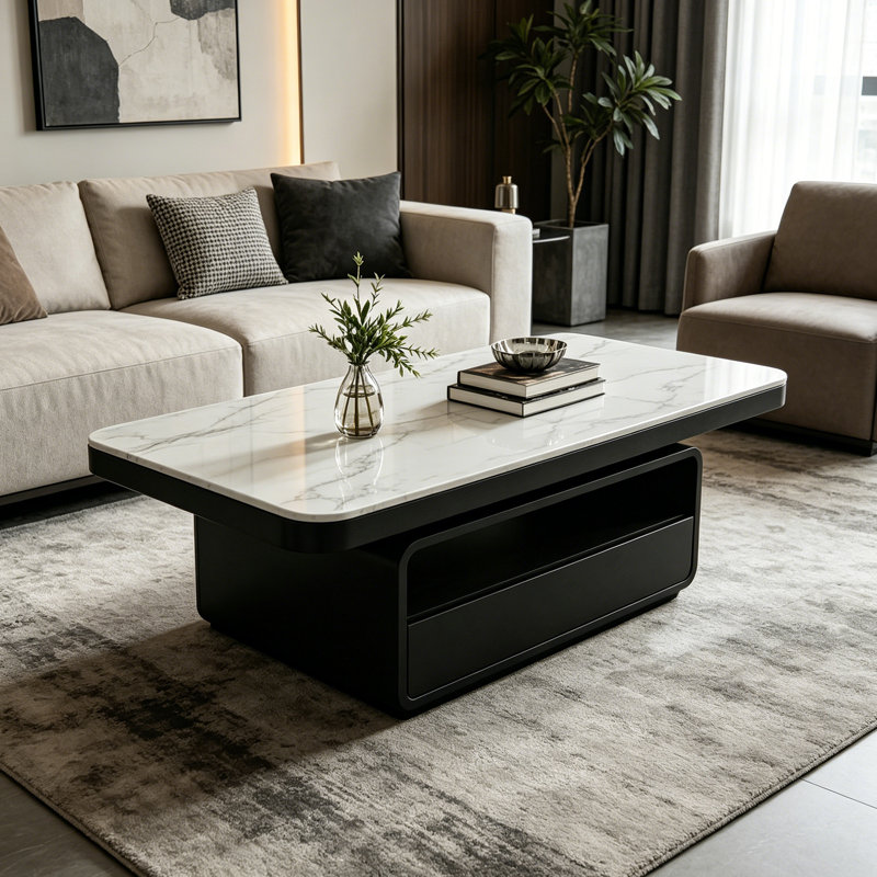 Osée, H 16,53 po x L 43,3 po x l 23,62 po, Blanc / Gris / Noir