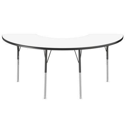Half Moon Dry-Erase Activity Table with Adjustable Legs - White/Black