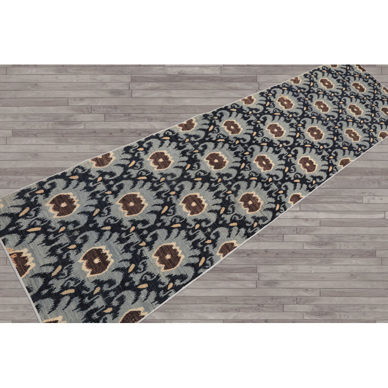 Tapis de couloir tibétain Slate, Tapis de couloir 2 pi 7 po x 9 pi 6 po