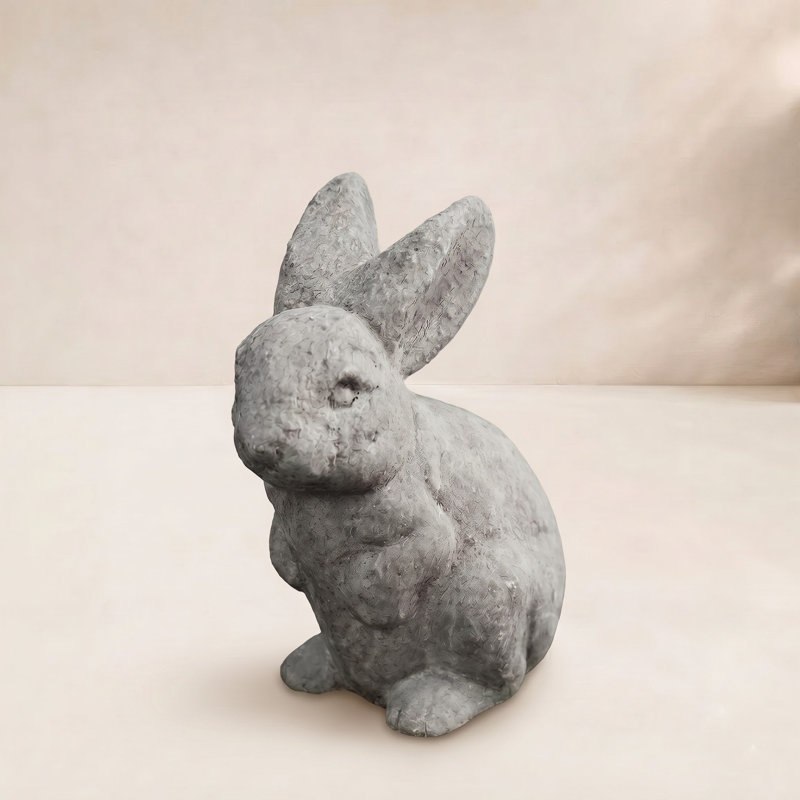 Rabbit Ears Up Garden Statue, Ferro Rustico