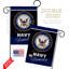 Drapeau de jardin vertical 1 pi 5 po 5 po x 1 po en polyester bleu marine fier à la famille american