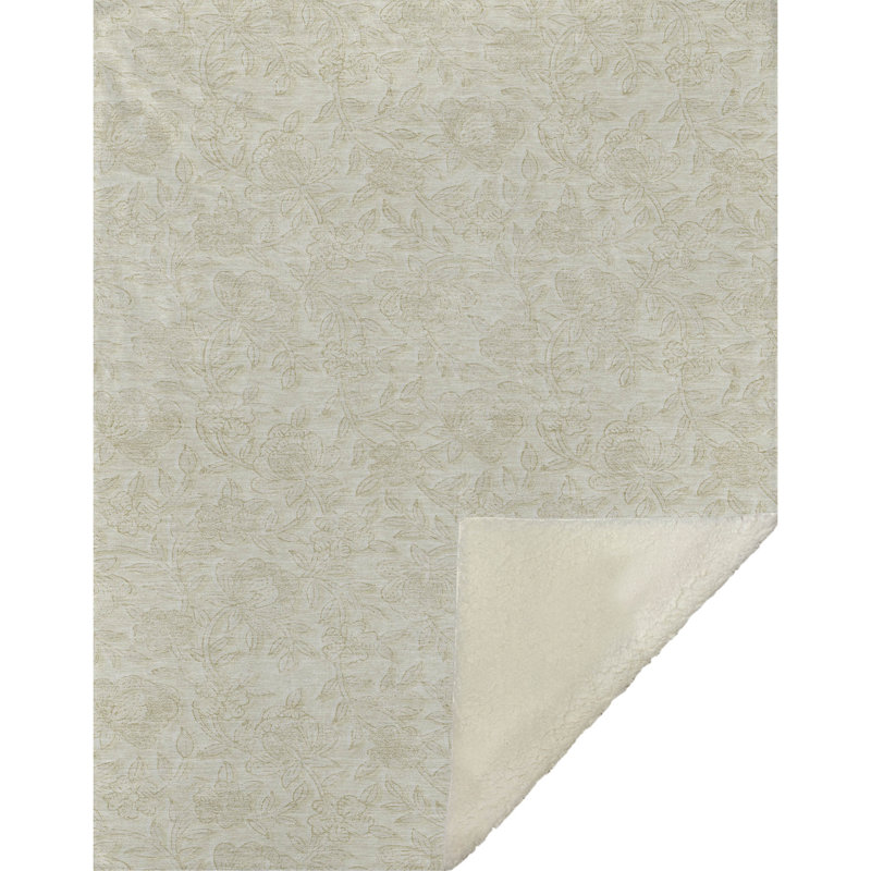 Jeté floral Sherpa ASB782 Addison, Ivoire ivoire