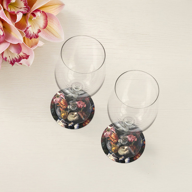 Sous-verres ronds en cuir Guerlin Splendor