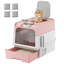 Plastic Enclosed Litter Box with Top Entry Door