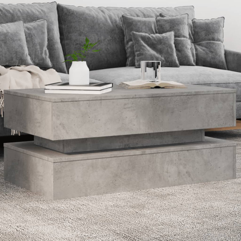 Calixtro Enclosed Coffee Table, Concrete Grey