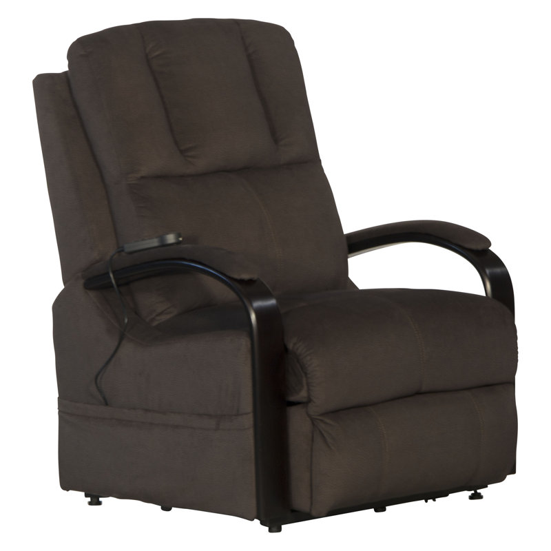 Upholstered Heated Massage Chair, Brown Polyester Blend