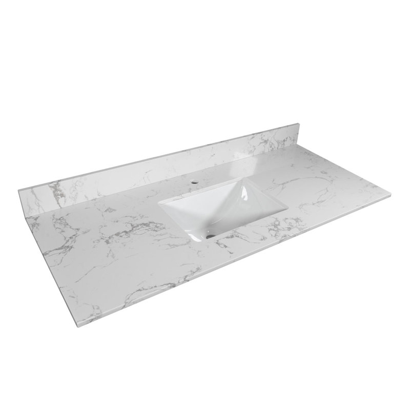 Lavabo encastré rectangulaire en céramique, Simple