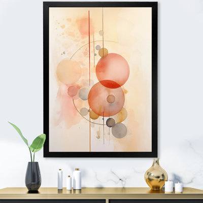 Peach And Yellow Minimalist Harmony VI On Canvas Print