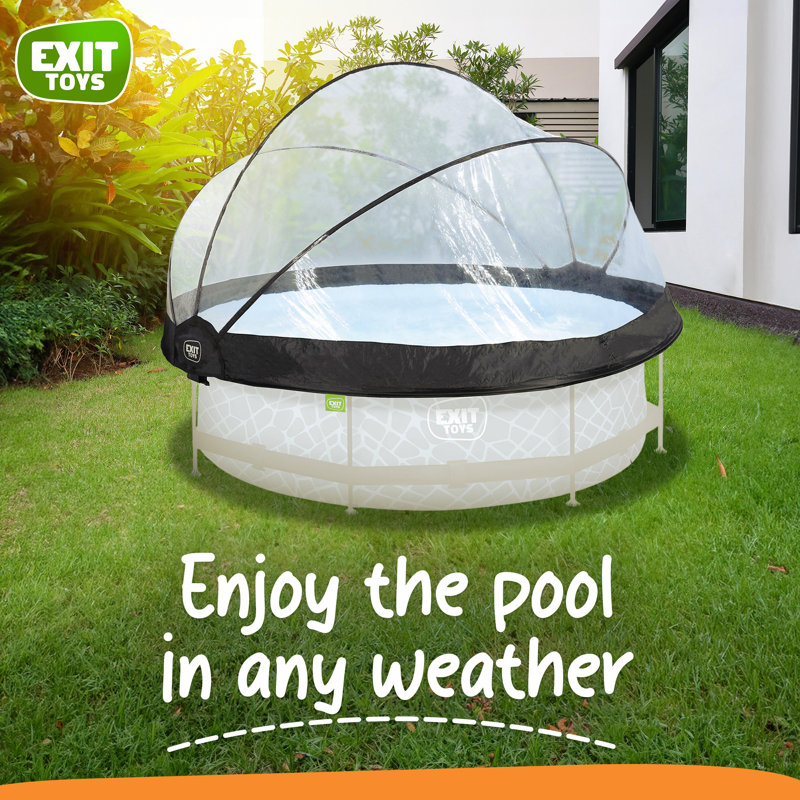 EXIT Toys Round Multifunctional Cover Dome Enclosure for Outdoor Pools, 12'5" W