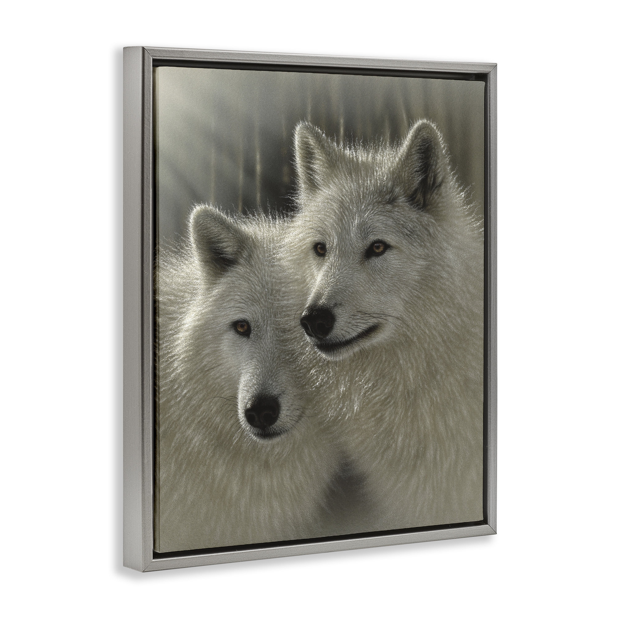 Latitude Run® Sunlit Soulmates Wolves Floating Frame, design by Collin ...