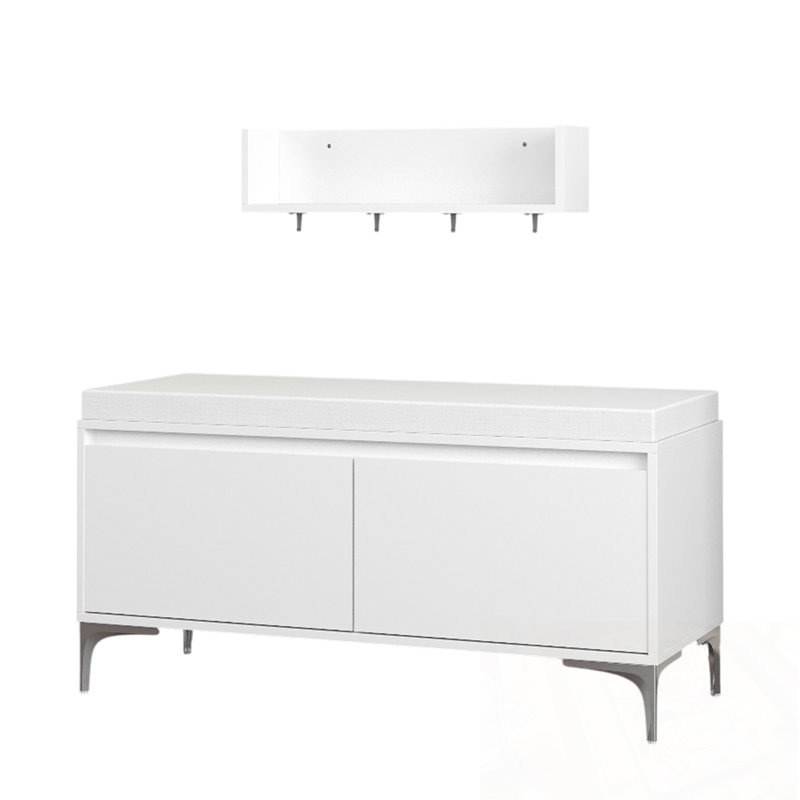 Wall-Mounted and Storage Bench Set with hook and 2 doors