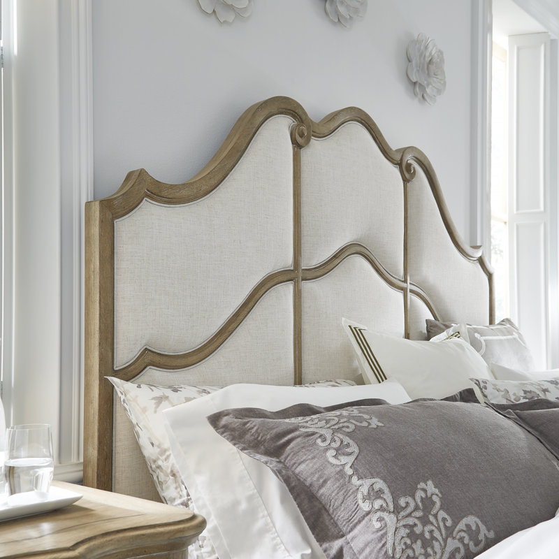 California King Linen Upholstered Wood Frame Bed