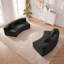 Canapé d'angle modulaire semi-circulaire avec 4 coussins-1644476919