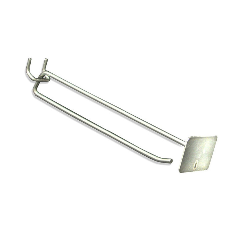 8" Galvanized Metal Wire Pegboard Hooks with Label Holder, 50-Pack