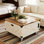 Farmhouse Lift-top Coffee Table With Charging Ports & Ambient Lighting