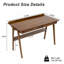 Bureau en bois massif de 47 po de style Mid-Century moderne avec 2 tiroirs et tablette de rangement, bureau d'ordinateur pour petits espaces avec crochets latéraux, finition noyer