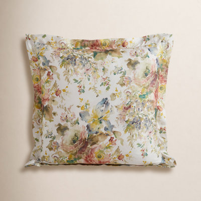 Eucalyptus  Jardin Watercolor Floral Chic Casual 27x27 inch Euro Sham