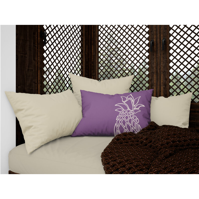 Calico Outdoor Reversible Throw Pillow, Purple