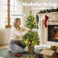 Ensemble de 2 arbres de Noël artificiels pré-éclairés 4 pi, 2 pins de Noël, deux couleurs, télécommande, vert