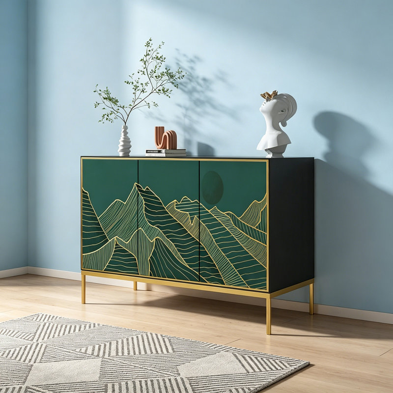 Armoire de rangement de salon en bois massif
