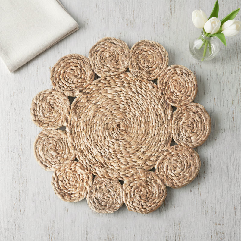 Patrice Handmade Jute Geometric Round 15" Placemat