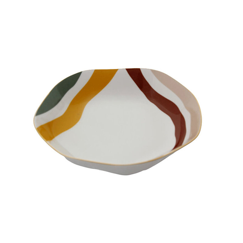 Abstract Set Of 6 Deep Plates, 21 Cm