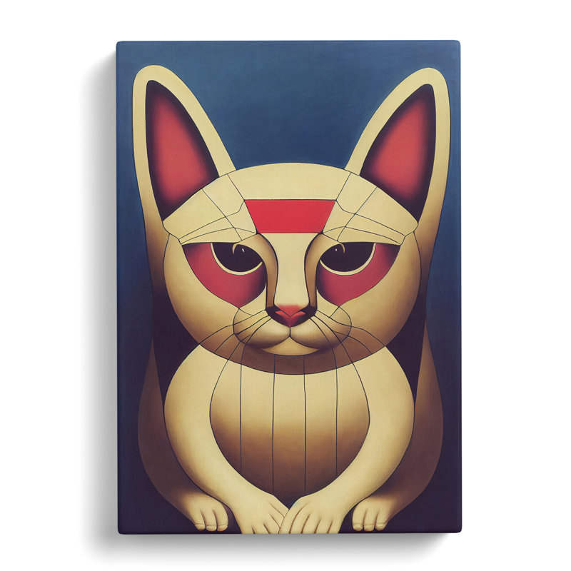 Lucky Cat Abstract - Wrapped Canvas, 50cm H x 35cm W x 3cm D