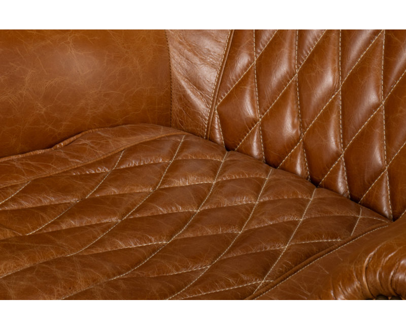 Bugatti Swivel Club Chair, Cuba Brown Genuine Leather