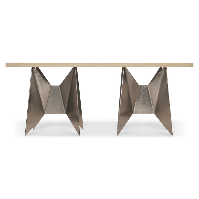 Solaria Transitional Beige 72'' Wood and Metal Console Table