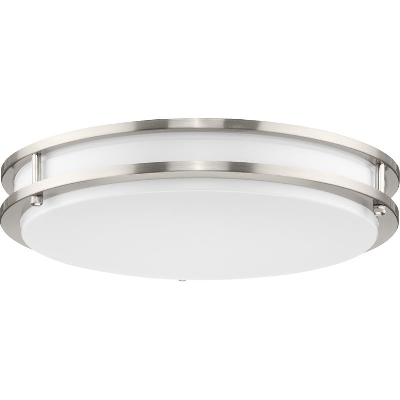 Plafonnier encastré 5 lumières, Nickel brossé, H 2,83 po x l 14 po x P 14 po
