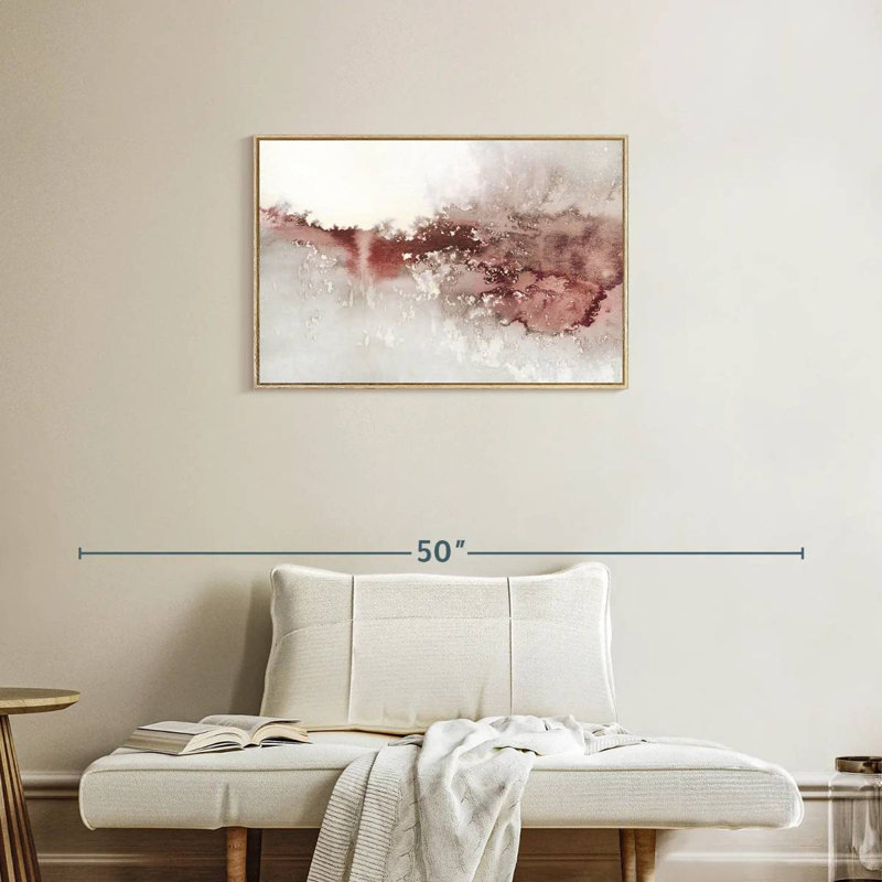 Douces vagues I, Cadre flottant en bois naturel, 31 po x 21 po