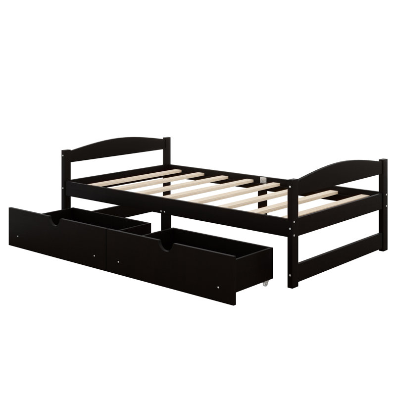 Platform Bed With Two Drawers, Espresso