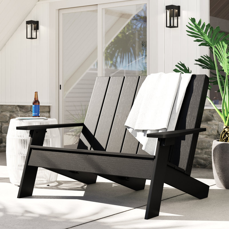 Causeuse double en plastique recyclé Byrnes, Noir