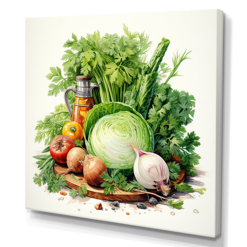 «Kitchen Fennel Herbs Fantasy 4 - Floral Herbs», art mural, Toile tendue, H 30 po x l 30 po x P 1,5 po