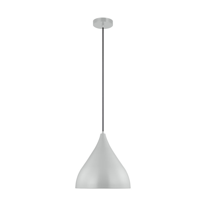 Luminaire suspendu conique à 1 lumière Ayer, Gris mat, H 152 po x l 14 po x P 14 po