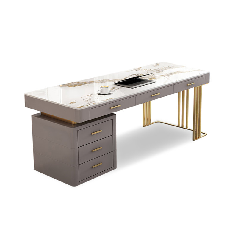 Bureau Modern Luxe: dessus en marbre et rangement fonctionnel