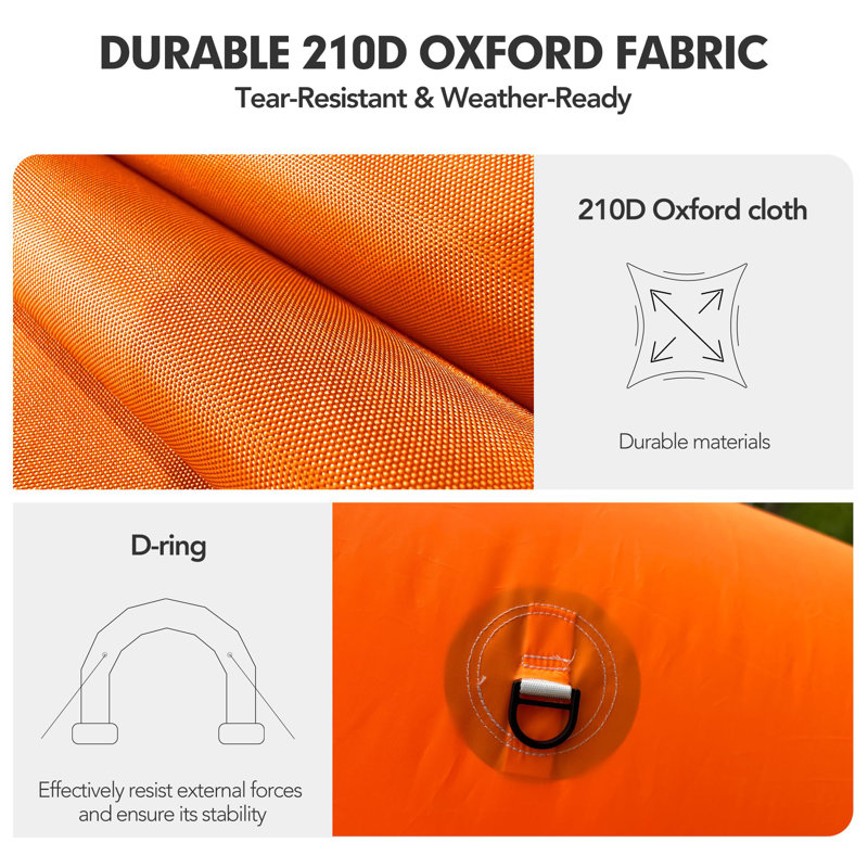 10 ft Inflatable Arch with Built-in Blower & 3 Banners, Half-Circle Archway for Carnivals, Festivals, Grand Opening, Birthday Parties & Events - Orange