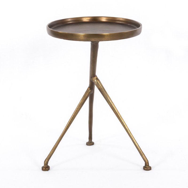 Schmidt Outdoor Side Table, Raw Antique Brass