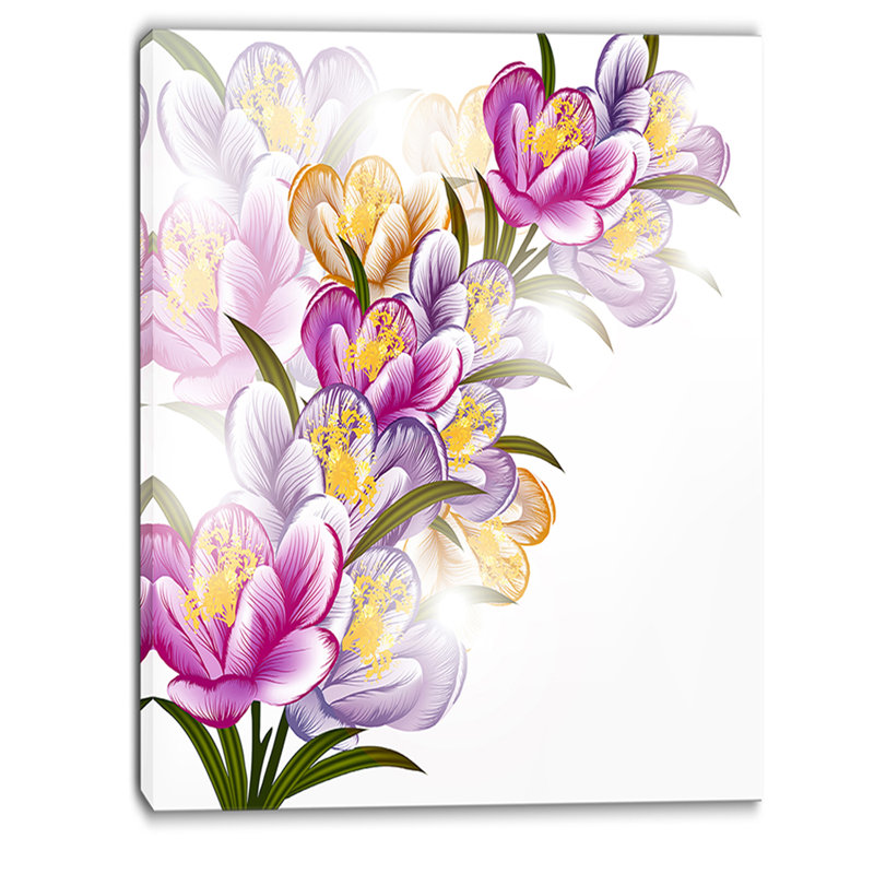 « vector purple floral », reproduction d’art sur toile tendue, H 40 po x l 30 po