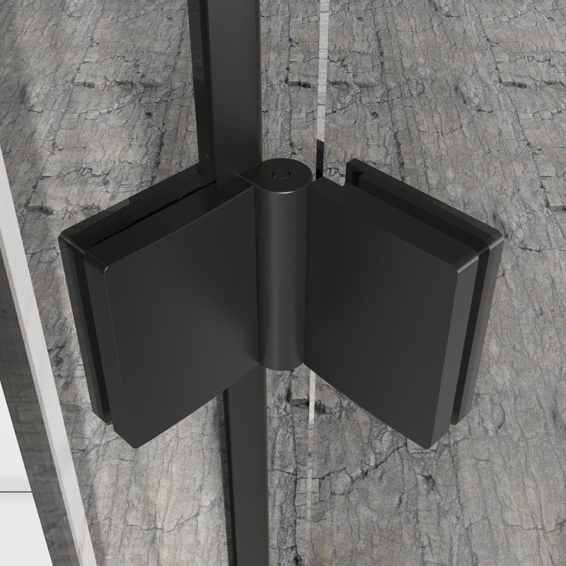 Ivy 32''W X 72''H Bi-Fold Semi-Frameless Shower Door with 1/4'' Clear Tempered Glass, Black