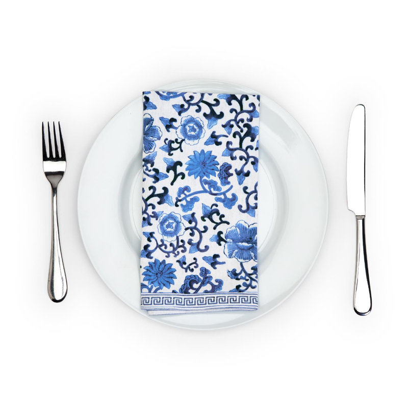 Cotton Blend Floral Square Napkin